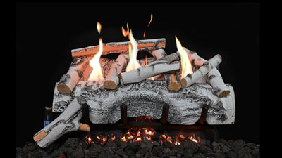 Medium vent-free gas log set with 2 log options to quickly and easily update your existing fireplace