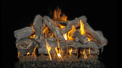 This large vented 3-burner gas log set offers 3 log options to quickly and easily update your existing fireplace
