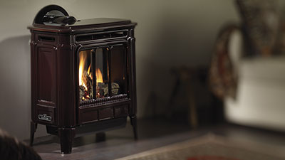 Medium freestanding gas stove. Transform a room with this beautiful cast iron direct vent gas stove which is available in two finishes.