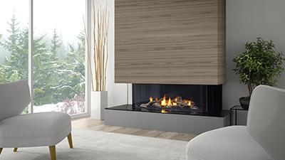 San Francisco Bay 40 3-sided Bay gas fireplace