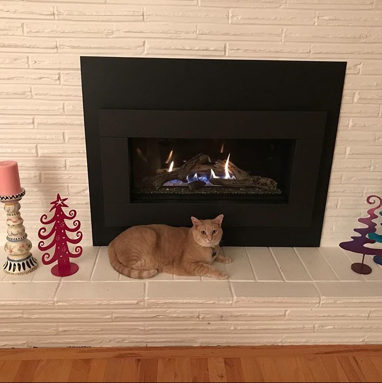 Cozy gas fireplace