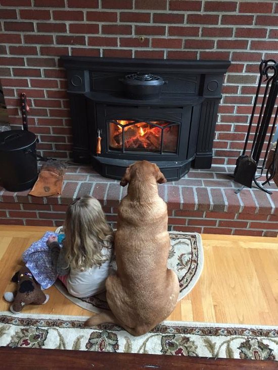 Cozy by the fire with my best friend 