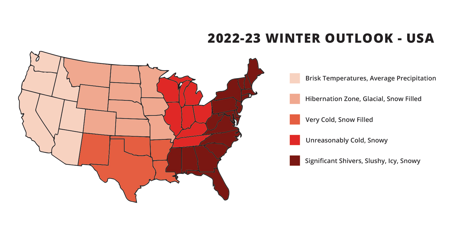 2022/2023 US Winter Weather conditions by region