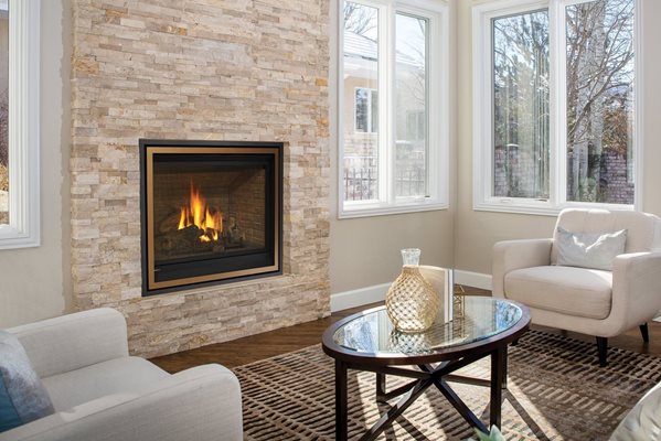 Regency Bellavista B41XTE Gas Fireplace with Tuscan Sunset Vignette Faceplate