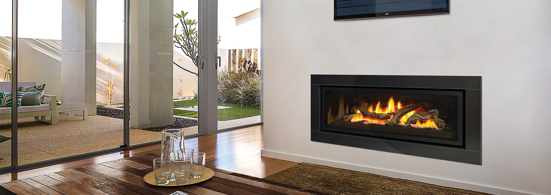 HD&E Linear Gas Fireplace 182cm