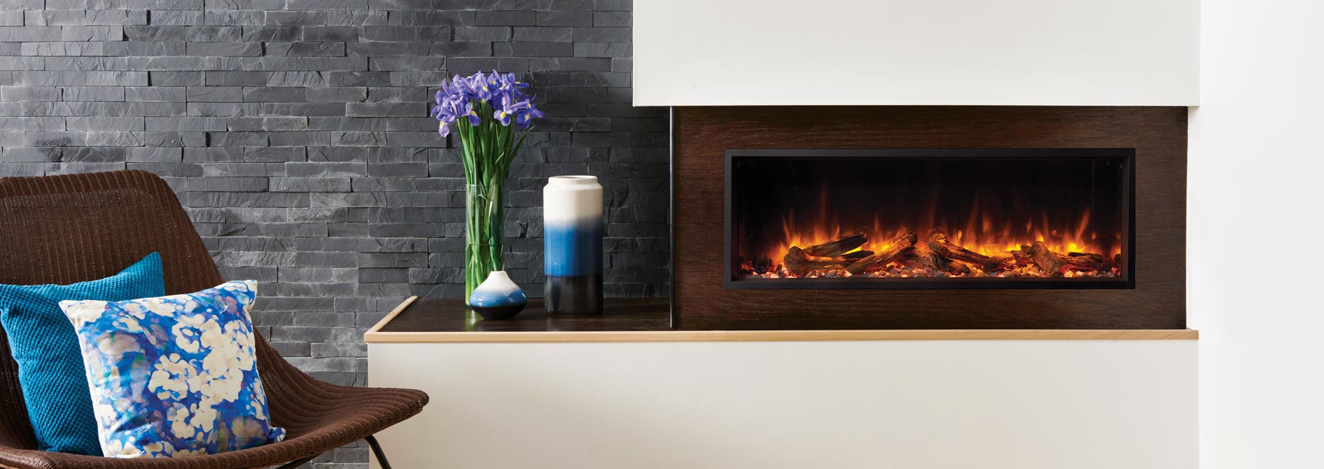 Skope E105 Built In Modern Electric Fireplace Regency