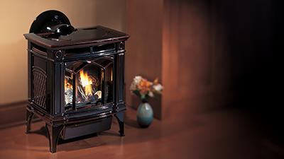 Hampton H15 Small Cast Iron Gas Stove, Direct Vent Gas Fireplace Freestanding