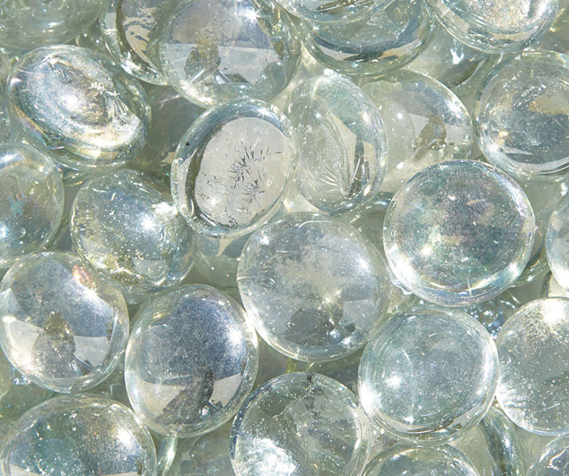 Perles de verre - Givre transparent
