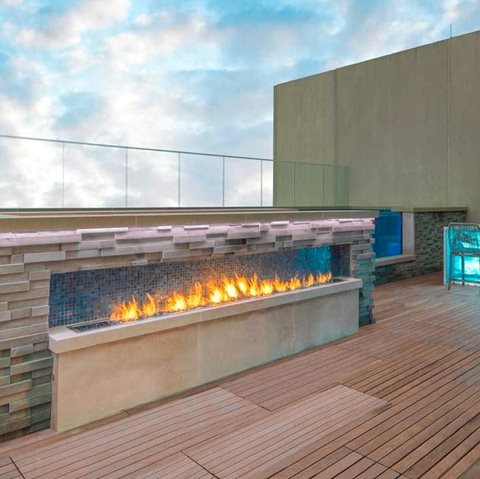 Custom Fireplace Burner for Rooftop Patio - Regency PTO Burners