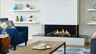 San Francisco Bay 40 multi-sided modern gas fireplace