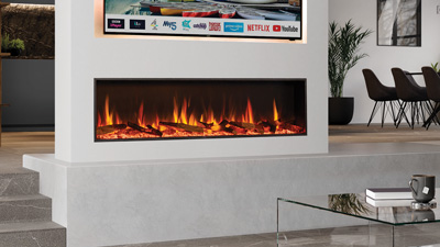 Un foyer électrique élégant et époustouflant de 65 po qui allie fonctionnalité polyvalente et élégance moderne pour offrir une ambiance parfaite.