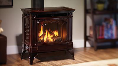Hampton H35 Large Cast Iron Gas Stove in Timberline Brown Finish