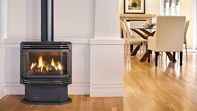U38 U39 freestanding gas stove with black door & nickel louvers
