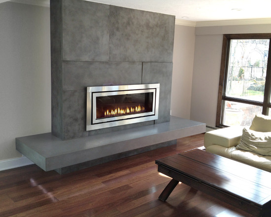 Regency Horizon HZ54E gas fireplace finished with concrete tile