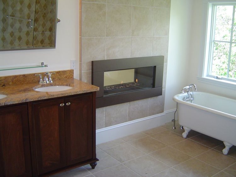 Regency Horizon HZ42ST gas fireplace in a  bathroom