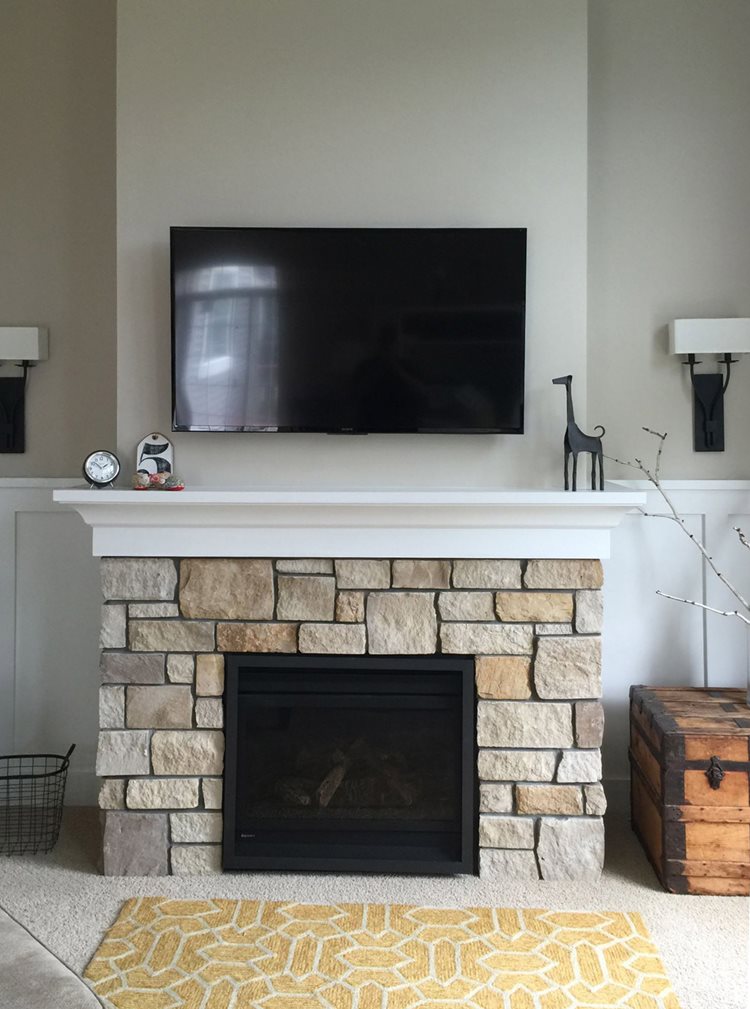 Regency Panorama P36 shown with stone and white mantel